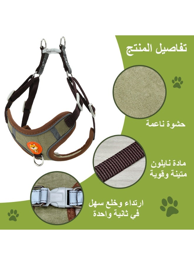 LAPET Dog Harness with 1.5M Leash for Walking, Adjustable Vest Harness Leash with Reflective Strips for Small or Medium and Large Size Dog(Brown) - Image 3